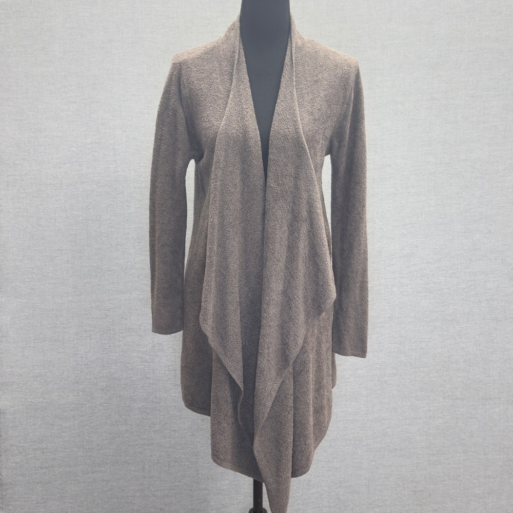 Barefoot Dreams Bamboo‎ Cozy Chic Lite Drape Front Cardigan Brown Size M/L